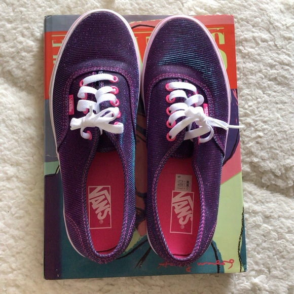 Vans Off the Wall Sneaker in Metallic Purple Excellent Size 8.5 Men/10 Women - Picture 2 of 13